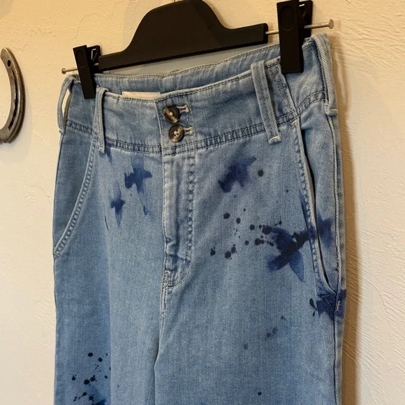 Pilcro Light Blue Flare Jeans with Dark Blue Accents - Picture 3 of 8